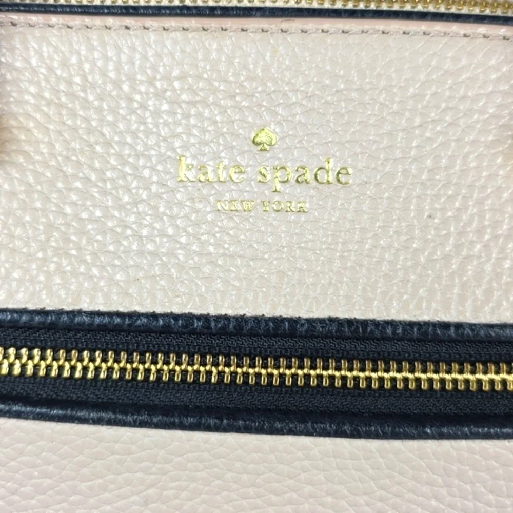 KATE SPADE NEW YORK HAND BAG ALMOND BLACK KALEN CHESTER STREET SATCHEL PURSE WOR